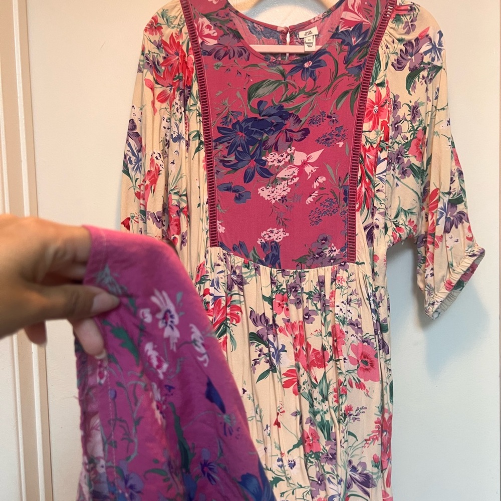 River Island Floral Dress with Pink and Cream